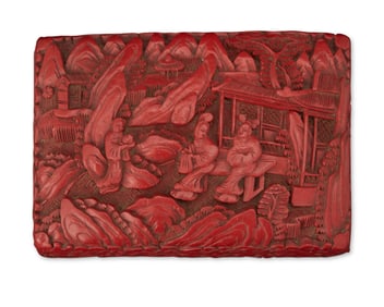 A Chinese cinnabar lacquer box