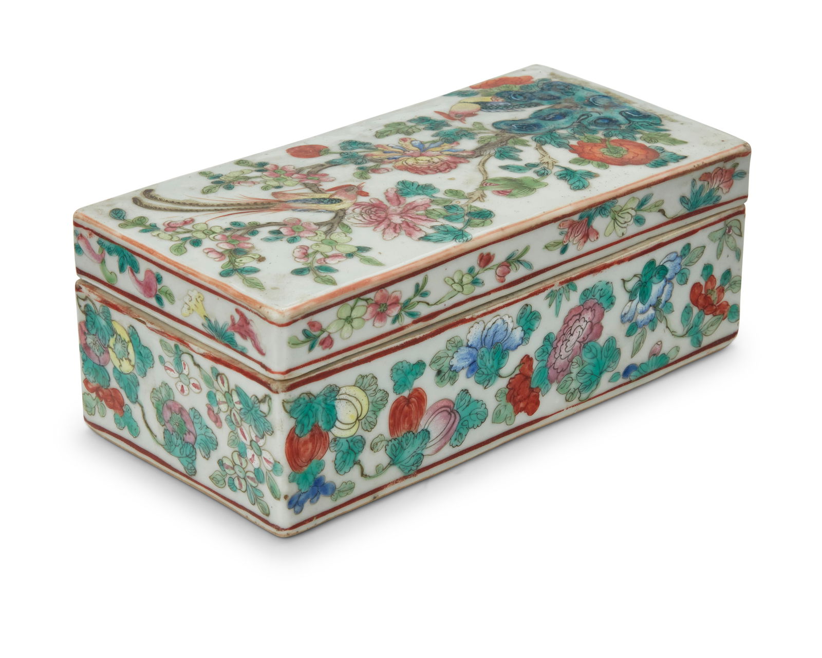 A Chinese Famille Rose porcelain lidded box (1 of 2)