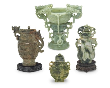 A group of Chinese hardstone carvings
