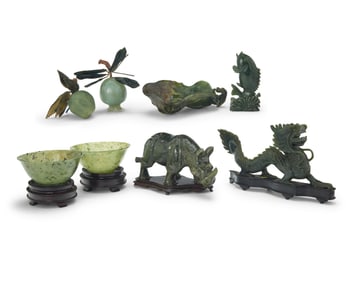 A group of Chinese hardstone carvings