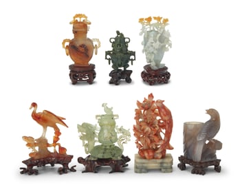 A group of Chinese hardstone carvings
