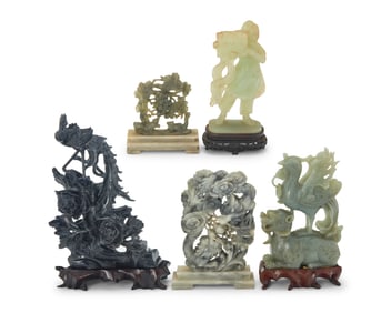 A group of Chinese carved hardstone figures
