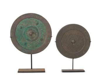 Two Chinese bronze mirrors