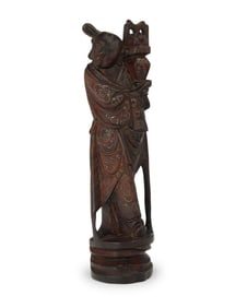 A Chinese carved wood figure