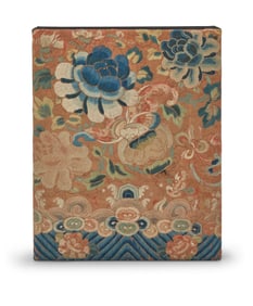 A Chinese embroidered panel jewelry box