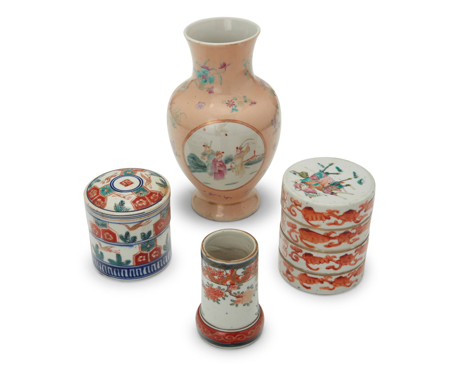 A group of Asian polychrome porcelain items (1 of 3)