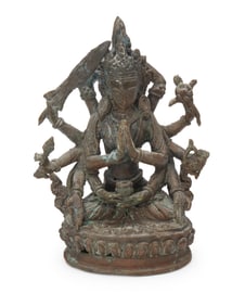 A South Asian bronze figure of a benevolent deity