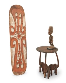 A group of Sierra Leone and New Guinea carvings