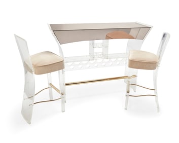 A Luigi Bardini Lucite bar set for Hill Manufacturing Company