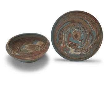Two Niloak pottery 'Mission Swirl' vessels