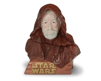 A Star Wars ceramic Obi Wan Kenobi cookie jar
