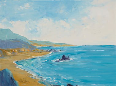 Farris Wheeler (1882-1968), "Seacoast Scene of Hwy I, Near Carmel, CA," 1962