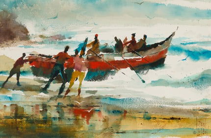 Jack Laycox (1921-1984), Beach boat launch