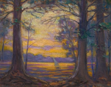 Louise Mary Wahl Kamp (1867-1959), Lake and pine trees