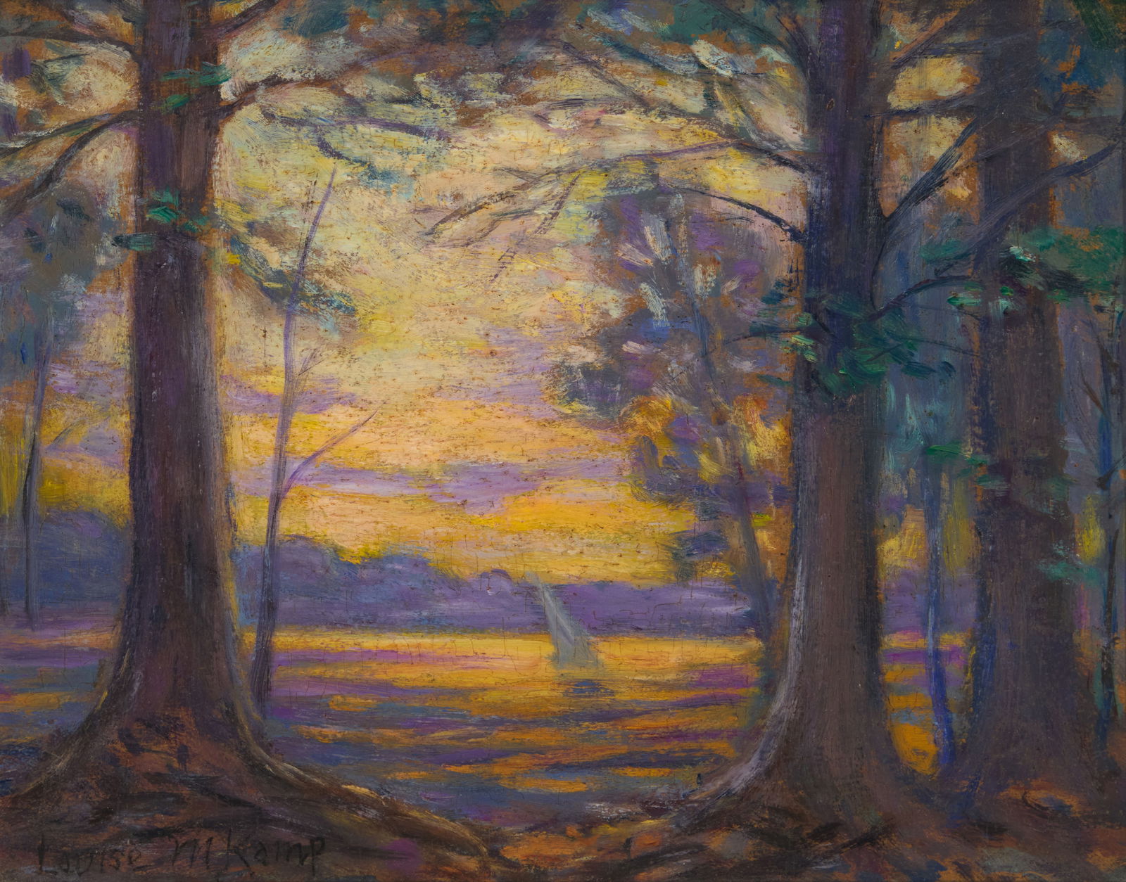 Louise Mary Wahl Kamp (1867-1959), Lake and pine trees (1 of 6)