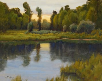 Dan Robinson (b. 1963), Lake and meadow