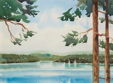 Donal Jolley (b. 1933), Landscape with a lake view, 2009