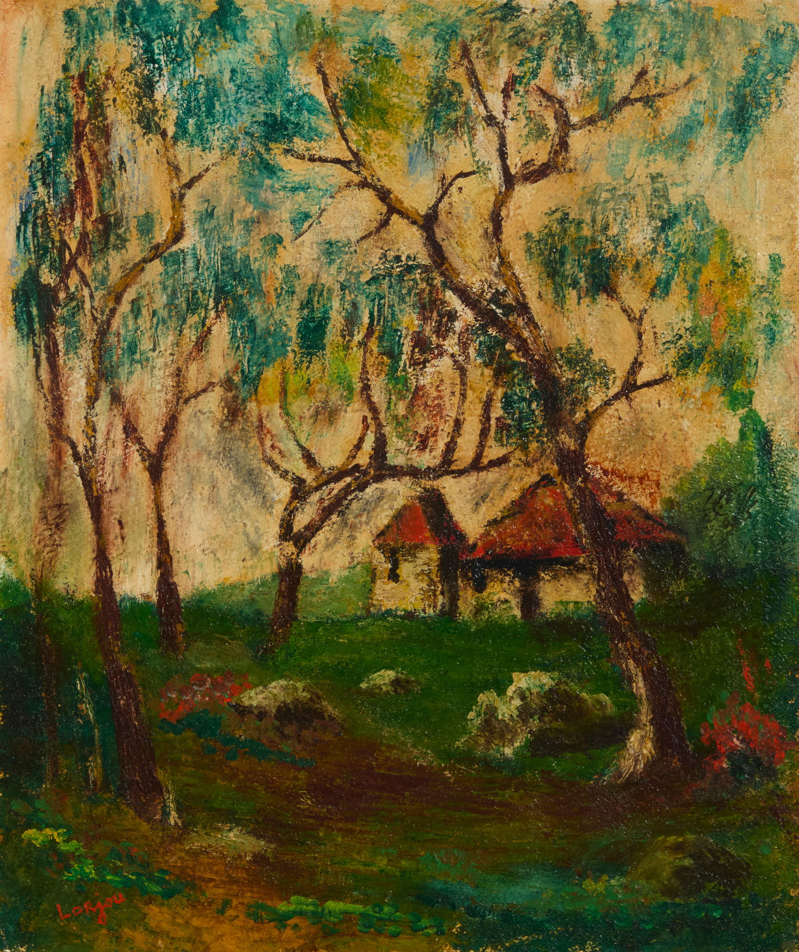 Bernard Lorjou (1908-1986), Landscape with red house (1 of 5)