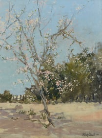 Kirby Waite (b. 1949), Plum tree with spring blossoms