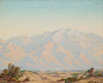 Joseph Frey (1892-1977), Desert near Palm Springs with blue mountains