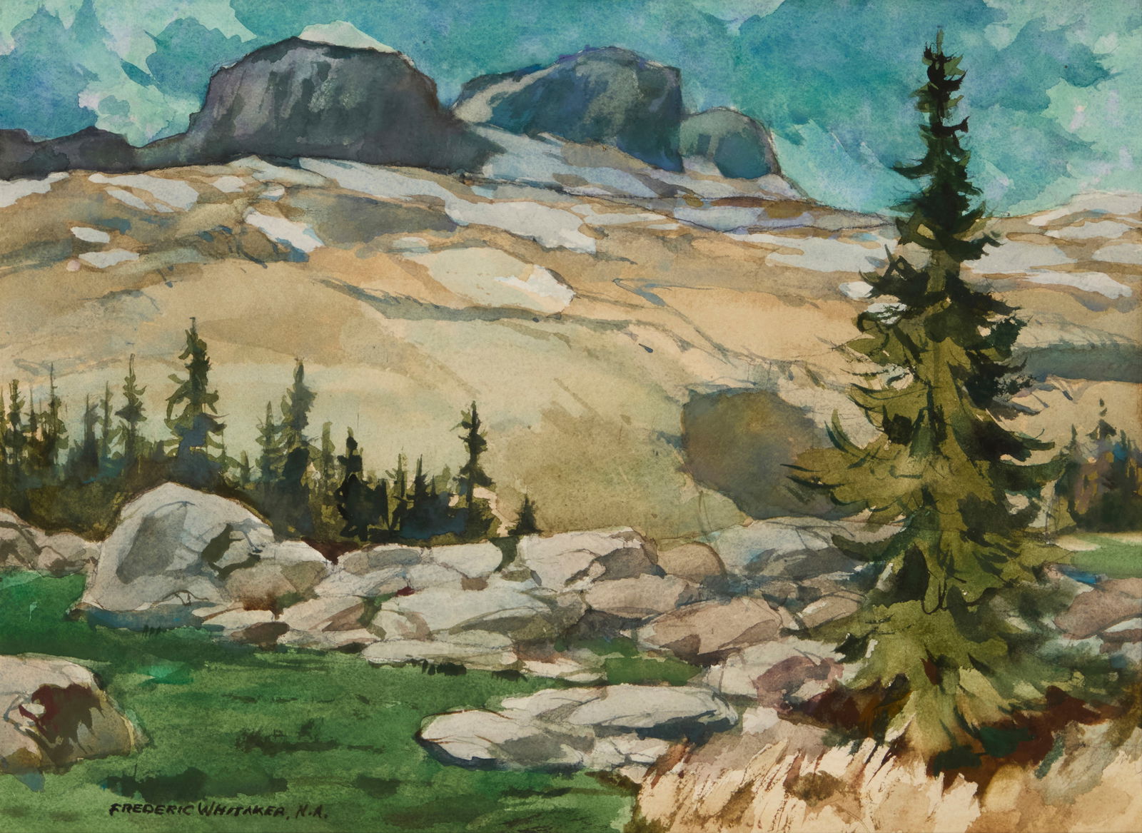 Frederic Whitaker (1891-1980), "Winter Leaves Reluctantly" (1 of 7)