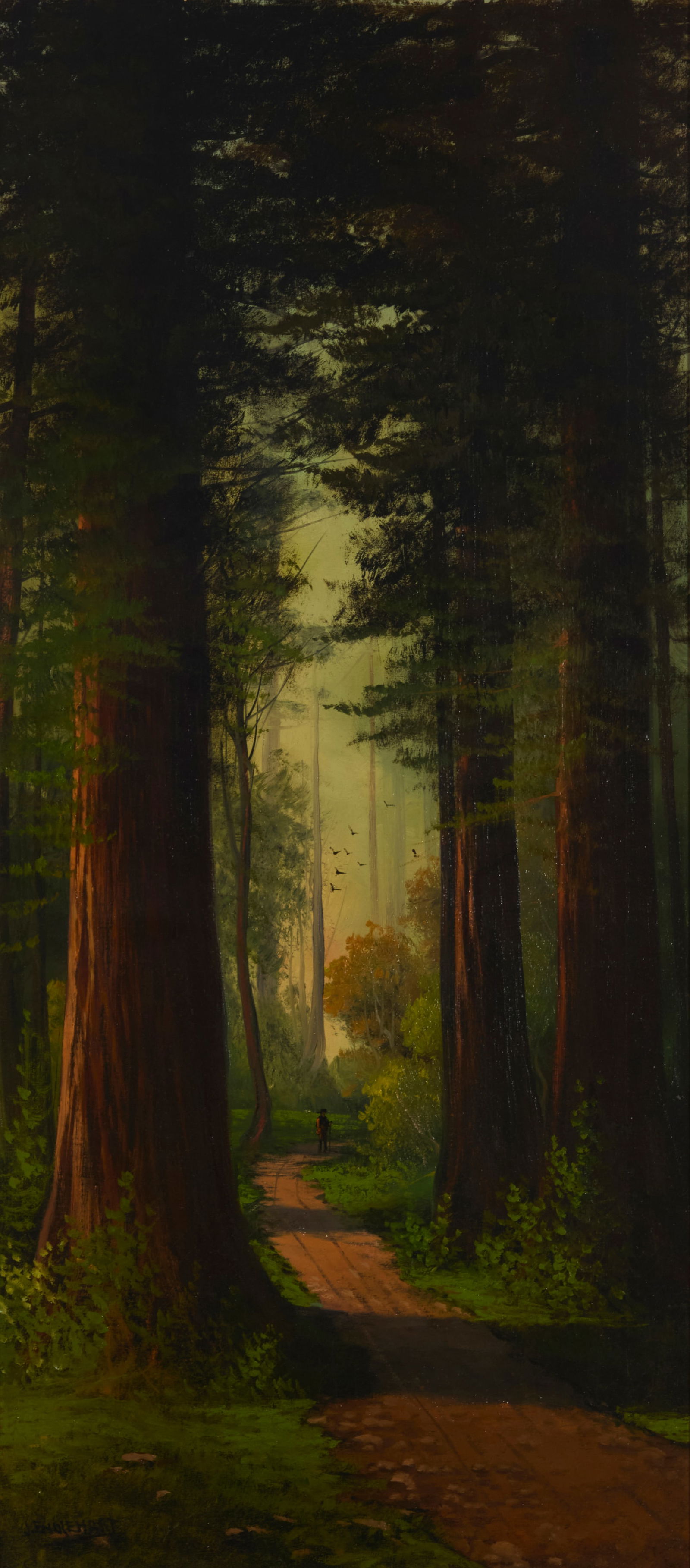 John Englehart (1867-1915), Redwoods landscape: John Englehart(1867-1915)Redwoods landscapeOil on canvasSigned lower left: J. Englehart40" H x 18" W