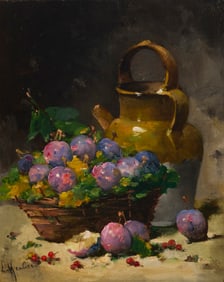 Leon Charles Huber (1858-1928), Still life with fruit