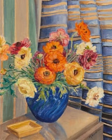 Mabel A. Sumerlin (1879-1956), Still life with ranunculus