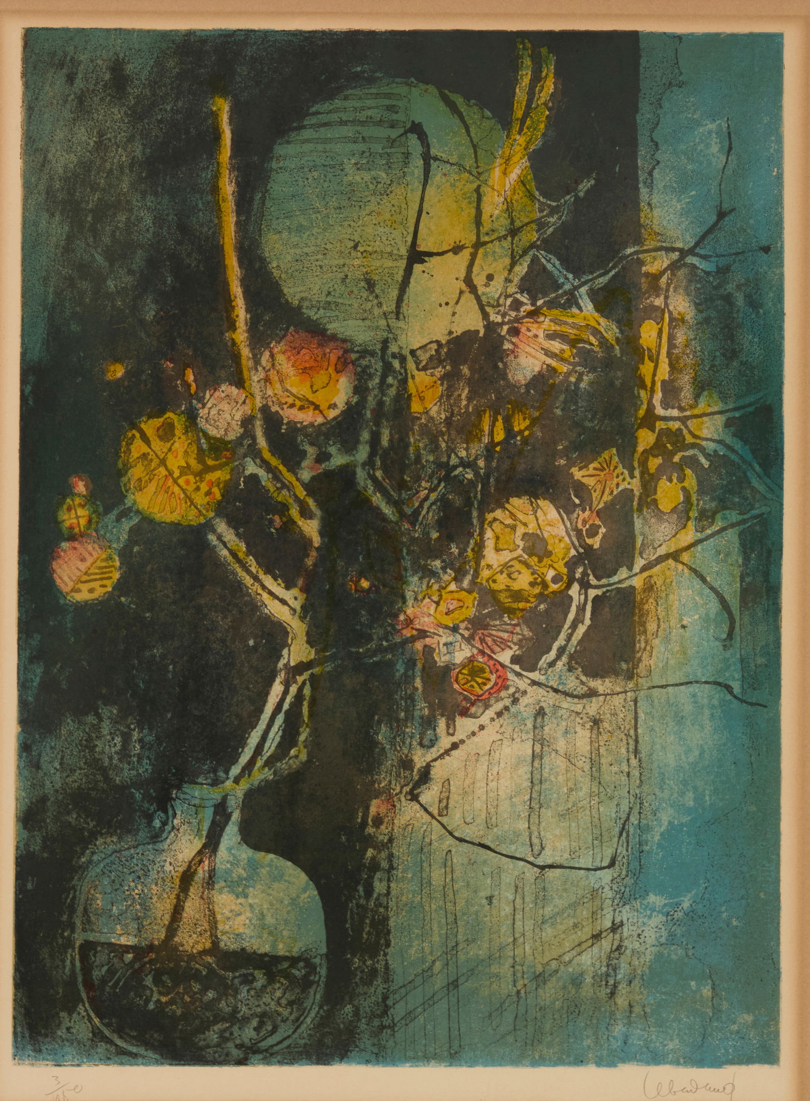Dang Lebadang (1921-2015), "Le Vase de Fleurs Bleues" (1 of 7)