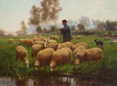 Franz De Beul (1849-1919), Shepherd and flock