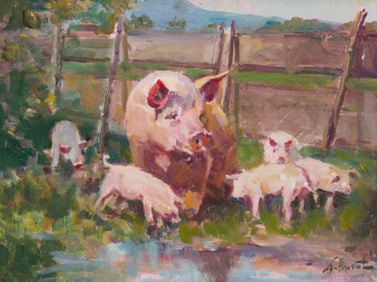 Felice Hrovat (20th Century), Hog and piglets