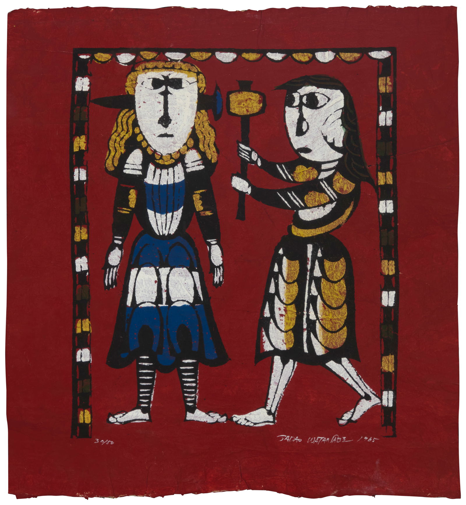 Sadao Watanabe (1913-1996), Two figures, 1965 (1 of 6)