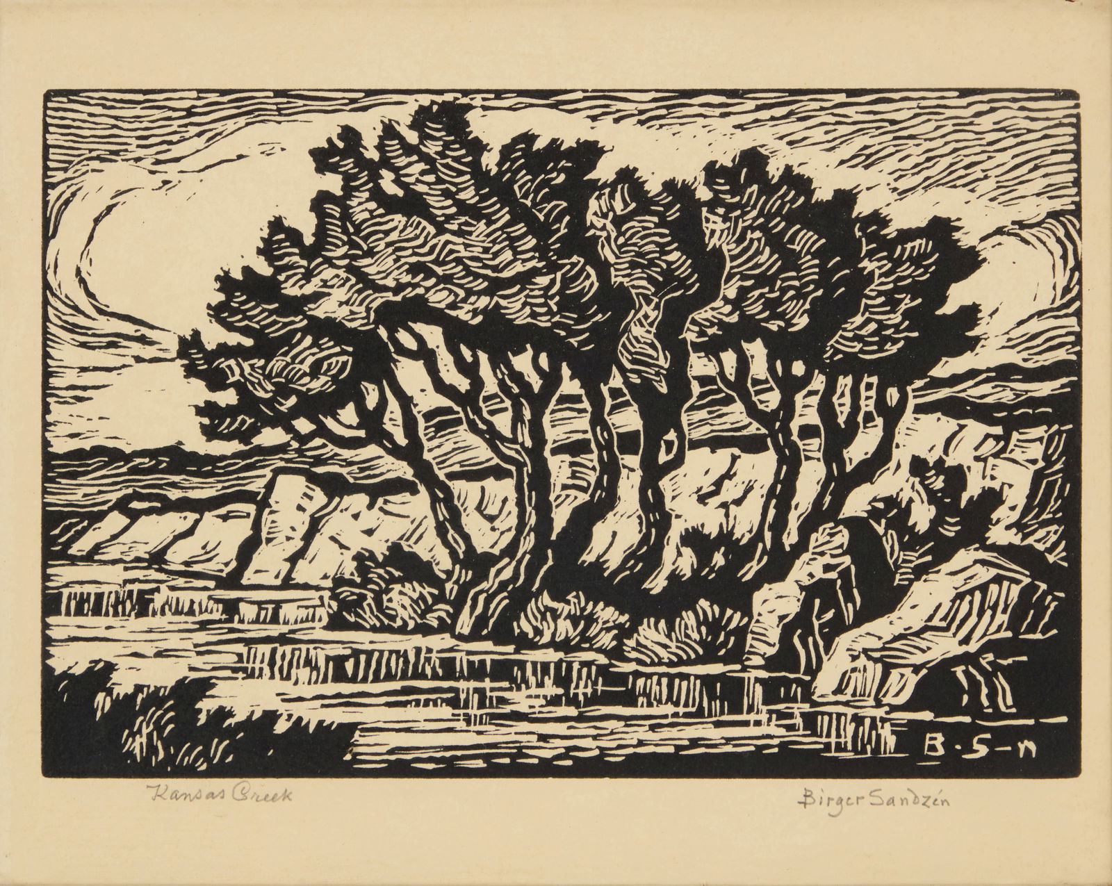 Birger Sandzen (1871-1954), "Kansas Creek," circa 1936 (1 of 6)