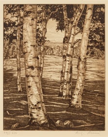 Luigi Lucioni (1900-1988), "Birches and Beyond"