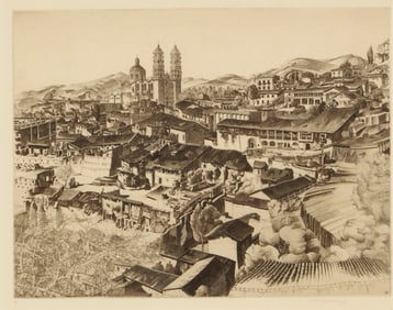John Taylor Arms (1887-1953), "Light and Shade, Taxco," from the "Mexican Series No. 2," 1946