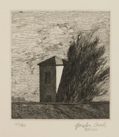 Gordon Cook (1927-1985), Tower and tree (Sacramento)