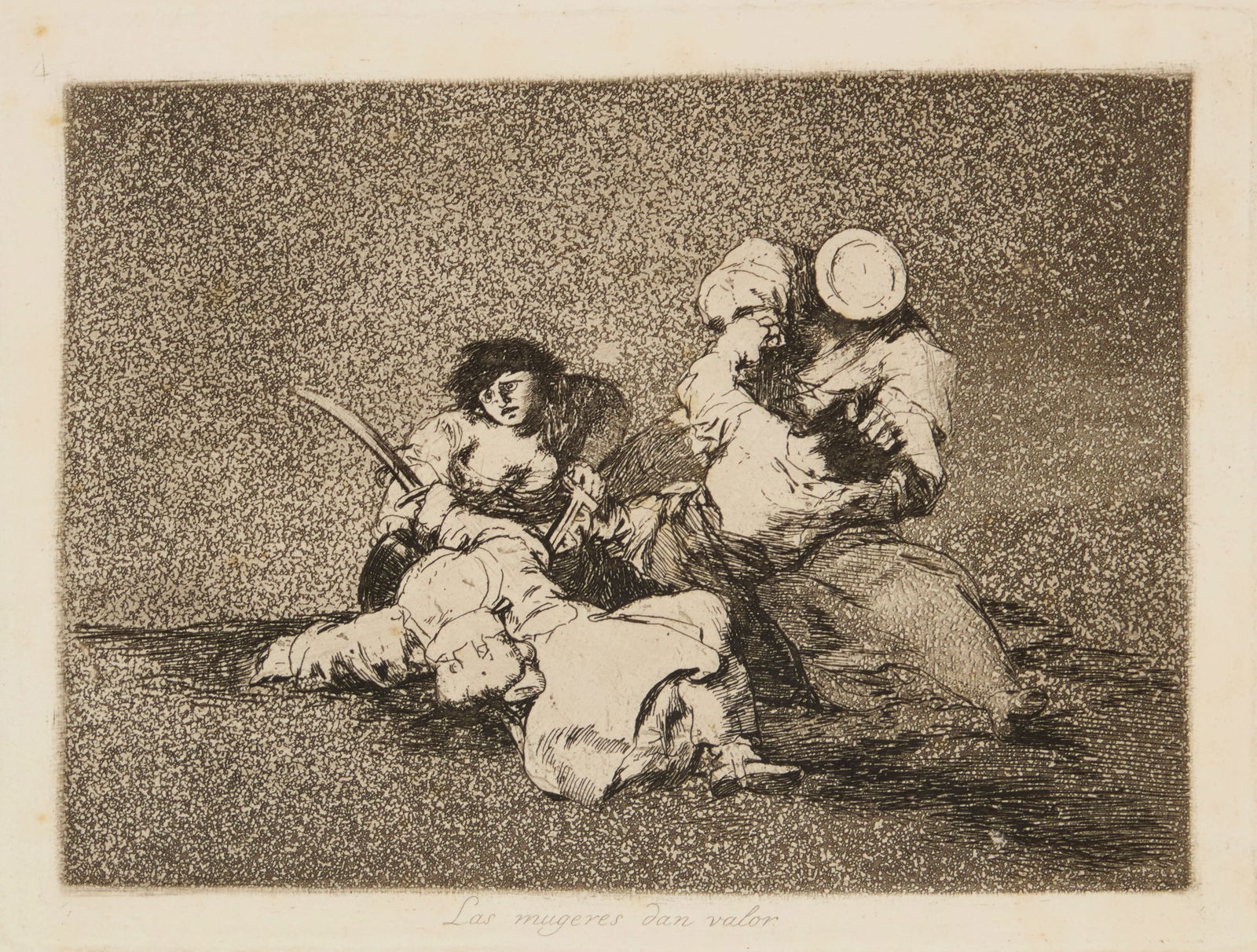 Francisco Goya (1746-1828), "Las mugeres dan valor," plate 4 from "Los Desastres de la Guerra," (1 of 5)