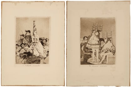 Francisco Goya (1746-1828), Two works: "Nohubo remedio," plate 24; and "Ya tienen asiento," plate