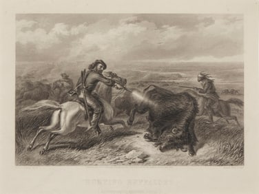 Felix Octavius Carr Darley (1822-1888), "Hunting Buffaloes"