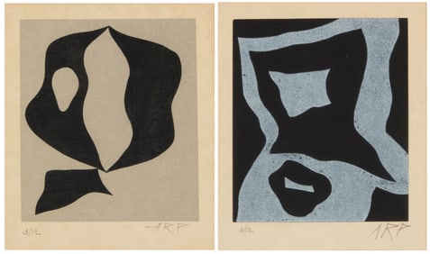 Jean Arp (1886-1966), Two works: "Voilier III" and "Voilier V" from "Le Voilier dan la Foret," 1957