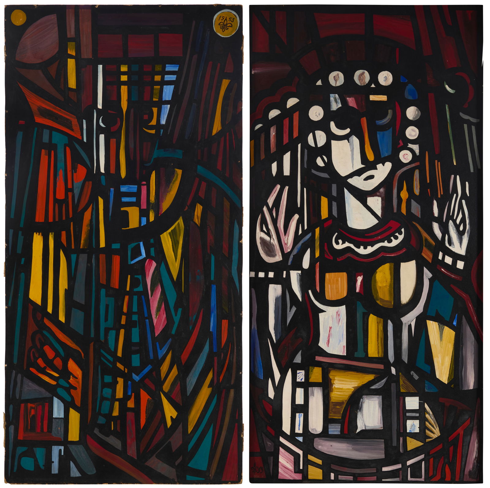 Warren K. Pleasants (1926-2014), Two works: "Lucrete" and an abstract portrait, 1953 (1 of 10)