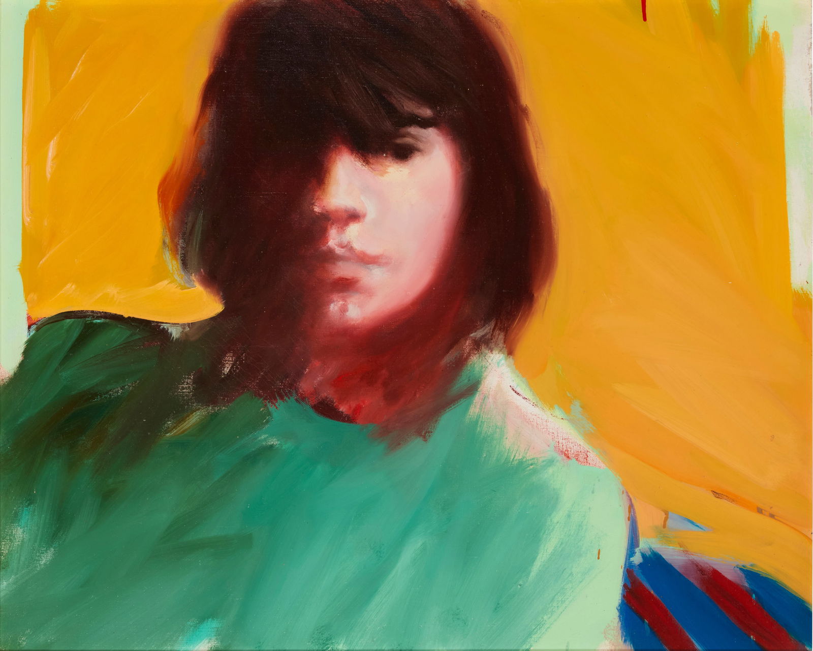 Joan Savo (1918-1992), "Marco at 12," 1969: Joan Savo(1918-1992)"Marco at 12," 1969Oil on canvasSigned "By Mom" and titled in paint, and dated in pencil, all on the stretcher25" H x 30.5" W Provenance:Estate of the artist