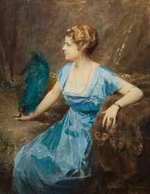 Henri Royer (1869-1938), "Woman in Blue"