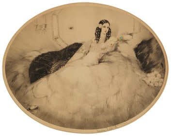 Louis Icart (1888-1950), "Black Fan," 1931