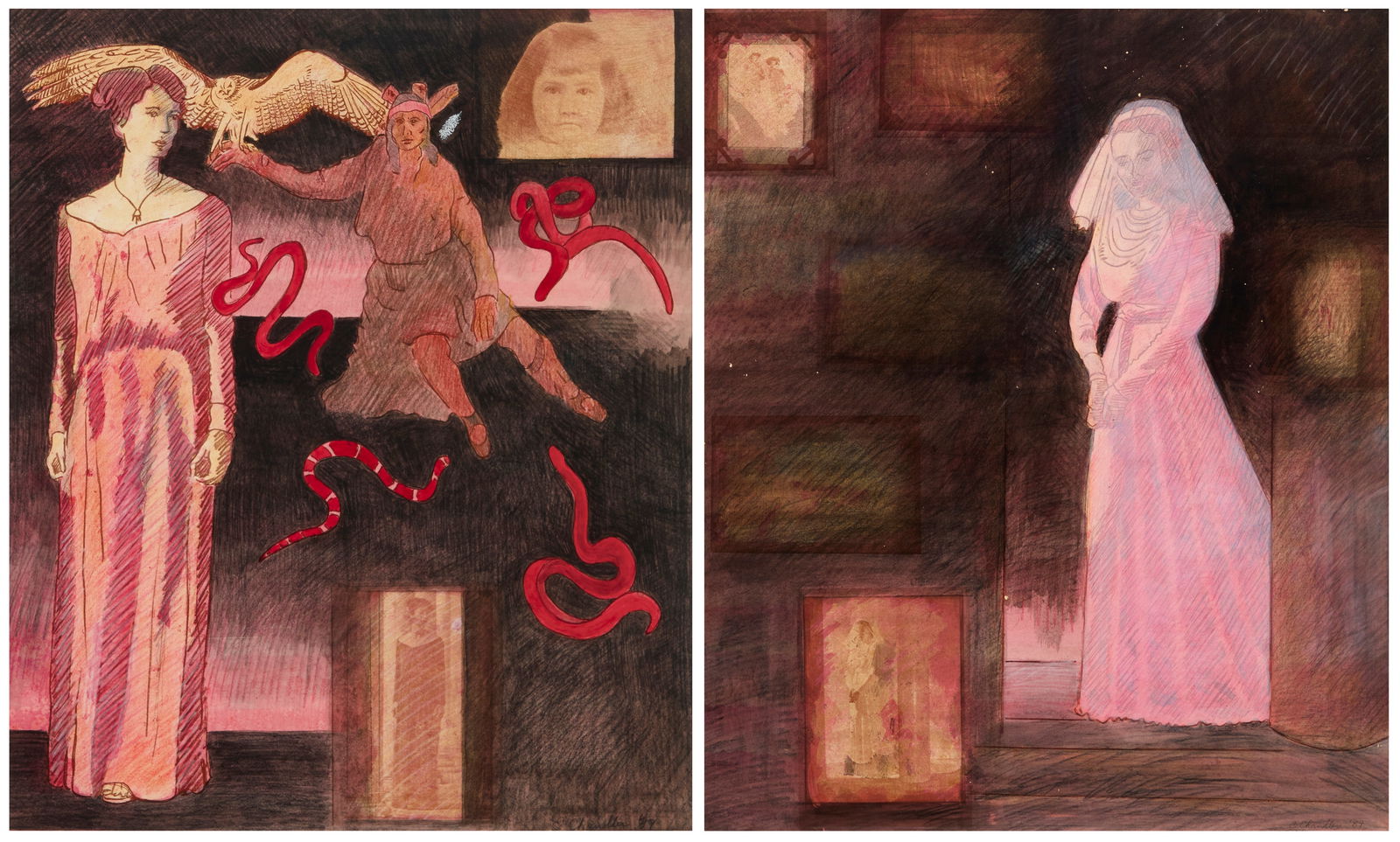 Elizabeth Chandler (b. 1941), Two Surrealist figural works, 1989 (1 of 10)