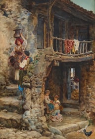 Enrico Nardi (1864-1947), "A Busy Afternoon," 1892