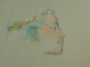 Pegge Hopper (b. 1936), Portrait of a Hawaiian man