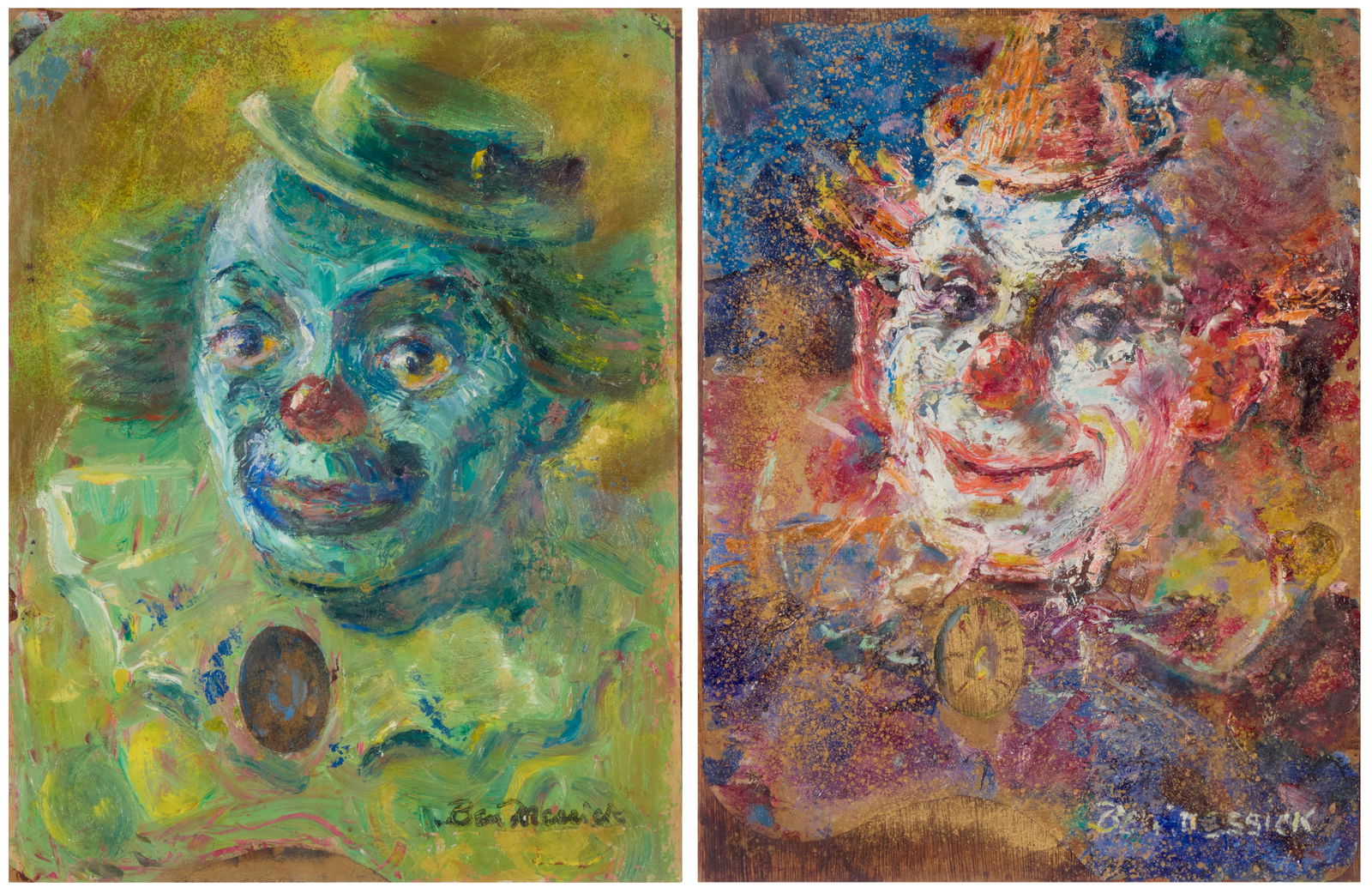 Ben Messick (1901-1981), Two clown portraits (1 of 12)
