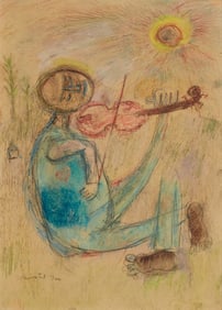 Zero Mostel (1915-1977), Figure playing the violin