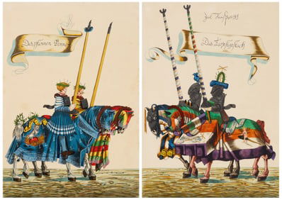 Two Hans Burgkmair-style tournament illustrations